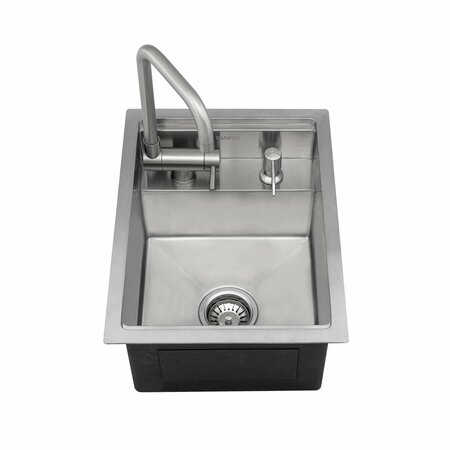 RUVATI 20 inch Stainless Steel RV Sink With Concealed Faucet and Soap DIspenser RVH8272ST